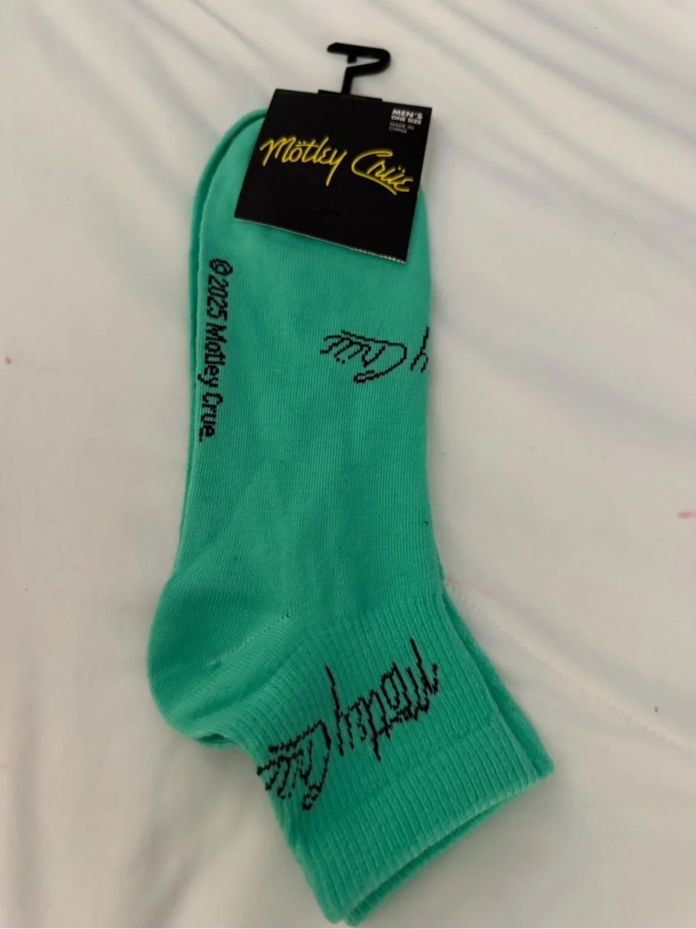 Novelty Motley Crue Aqua Crew Socks - Logo Design | OS